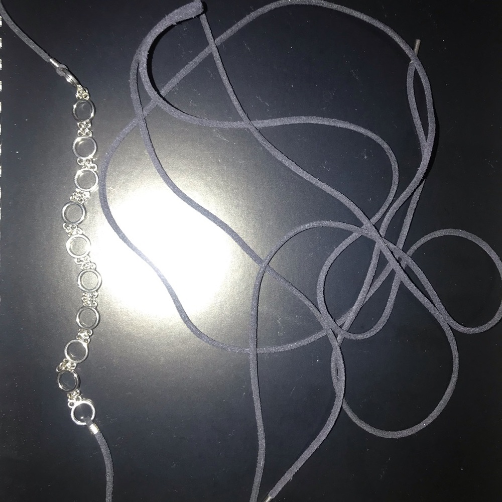 Navy blue tie up choker